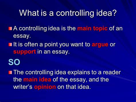 What Is a Controlling Idea in an Essay and Its Various Perspectives